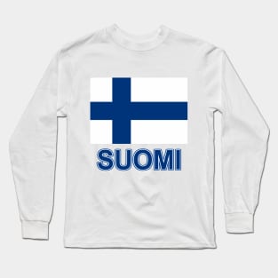 Suomi - The Pride of Finland - Finnish Flag Design Long Sleeve T-Shirt